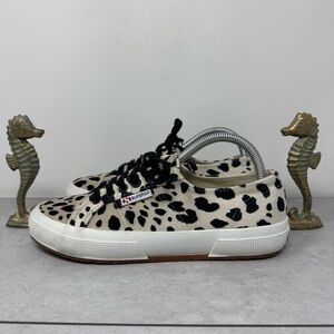 Superga Sneakers Size 8.5 Velvet Animal Print Hipster Holiday Chic Travel